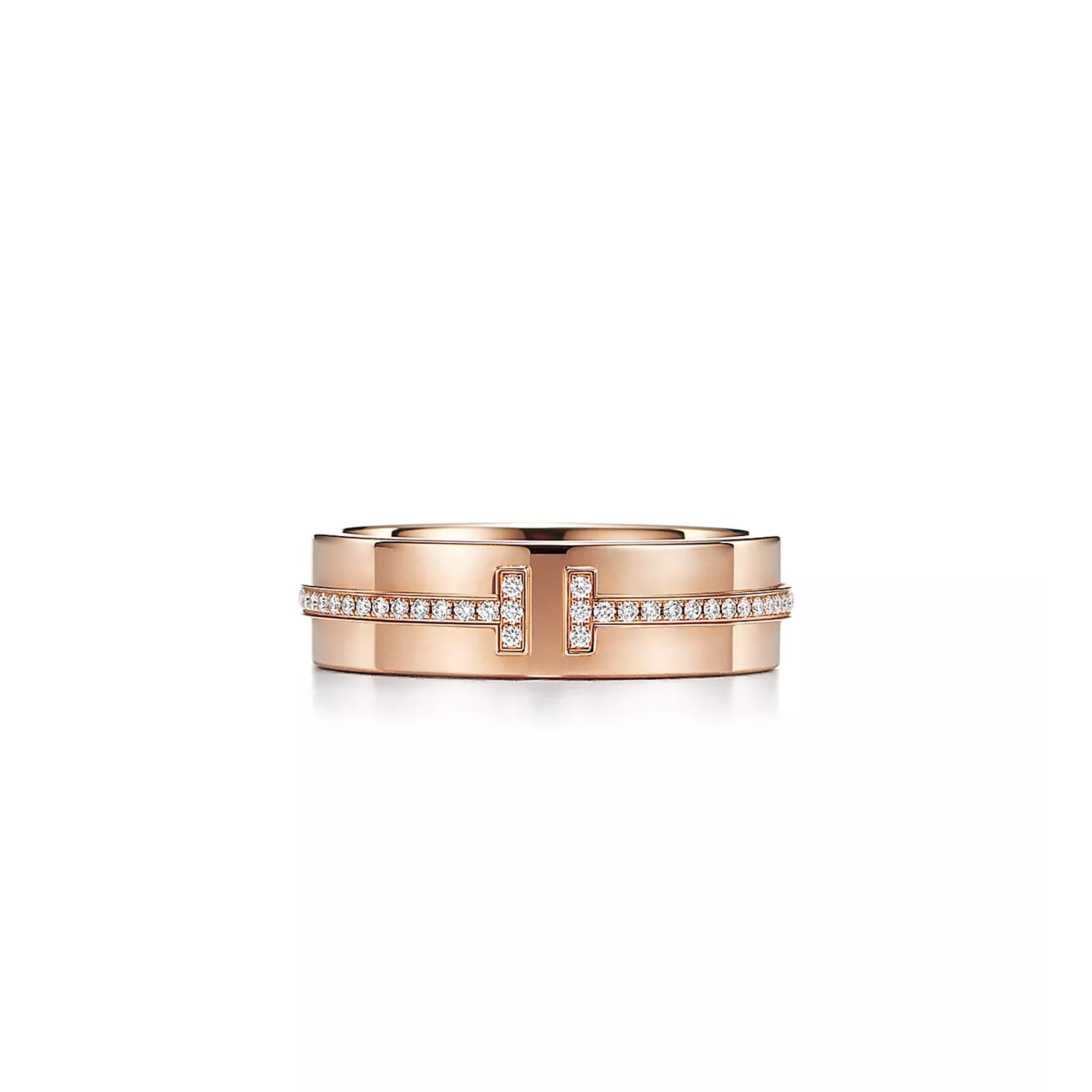 TIFFANY T WIDE DIAMOND RINGIN ROSE GOLD 60151034